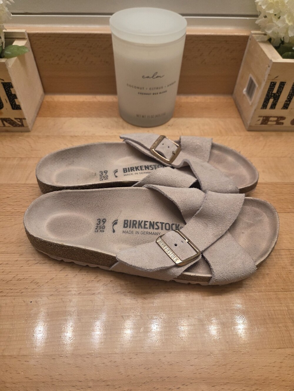 Birkenstock Siena Suede Slide Sandals Light Metallic Rose Women's Size EU 39